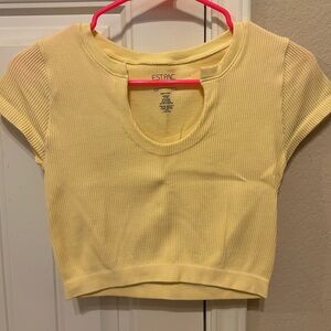 pacsun pastel yellow ribbed top